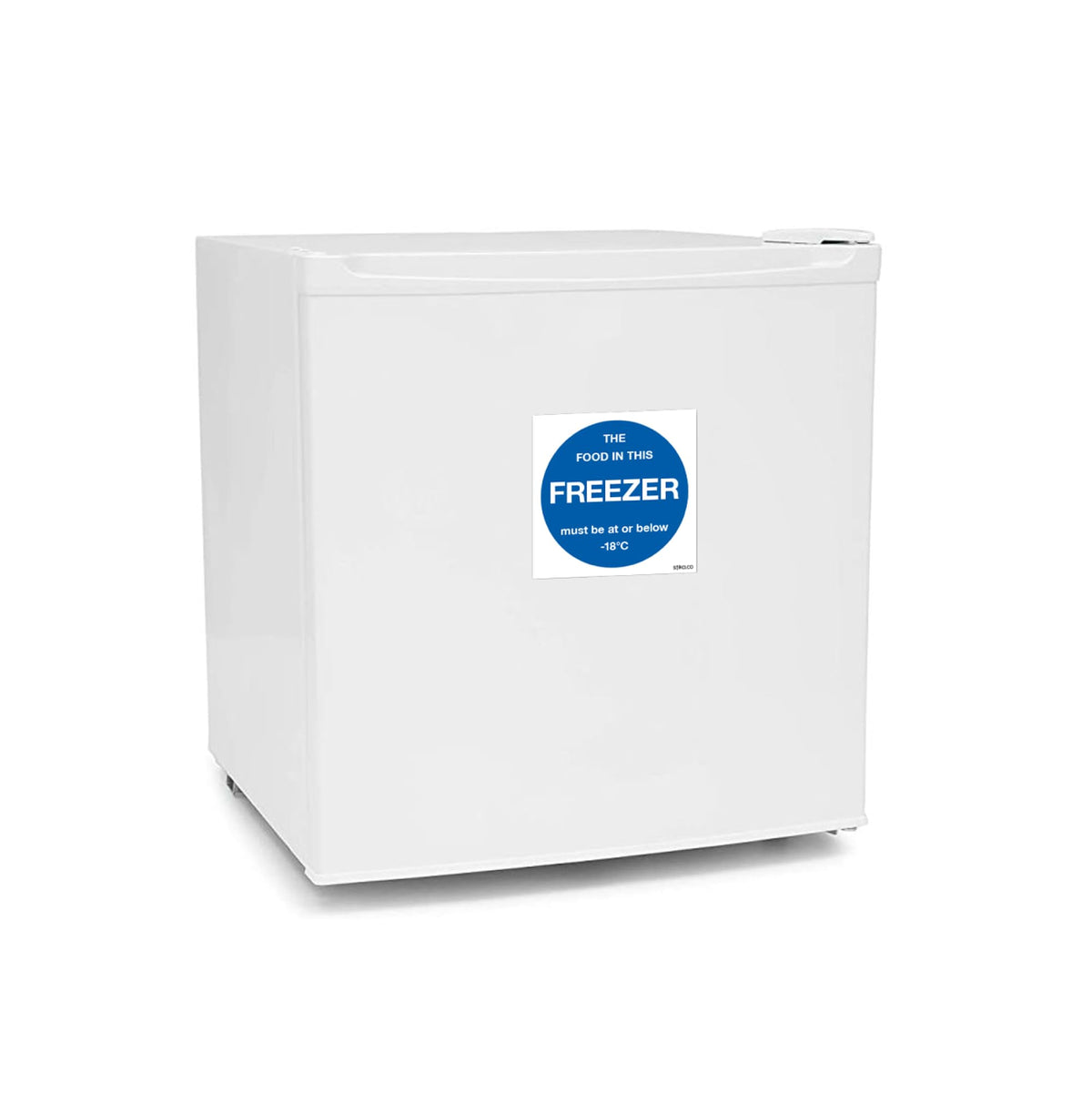 Freezer temperature safety sticker, 100 x 100mm