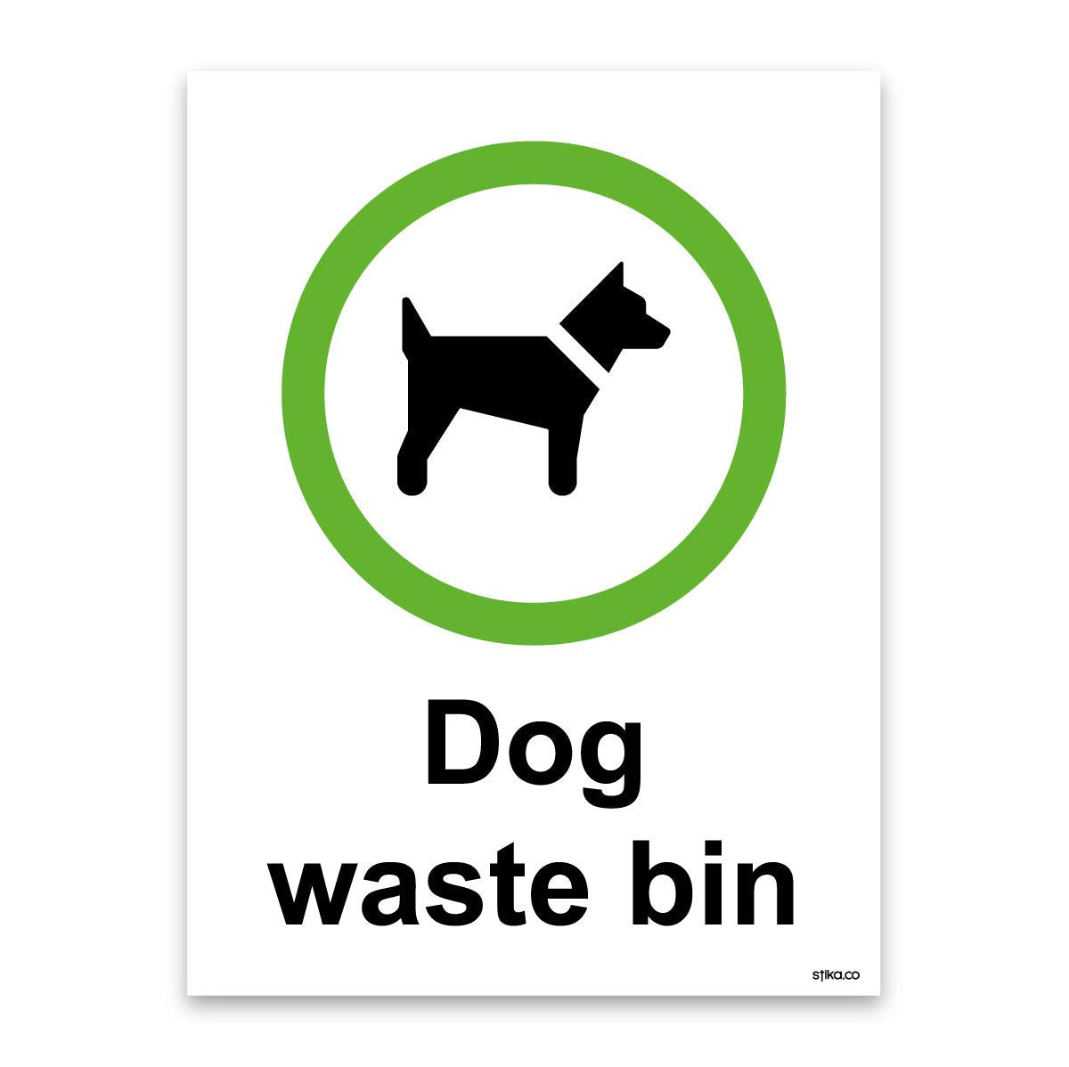 Dog Waste Bin Sign - A3 - 420 x 297mm - Rigid Plastic with adhesive strip
