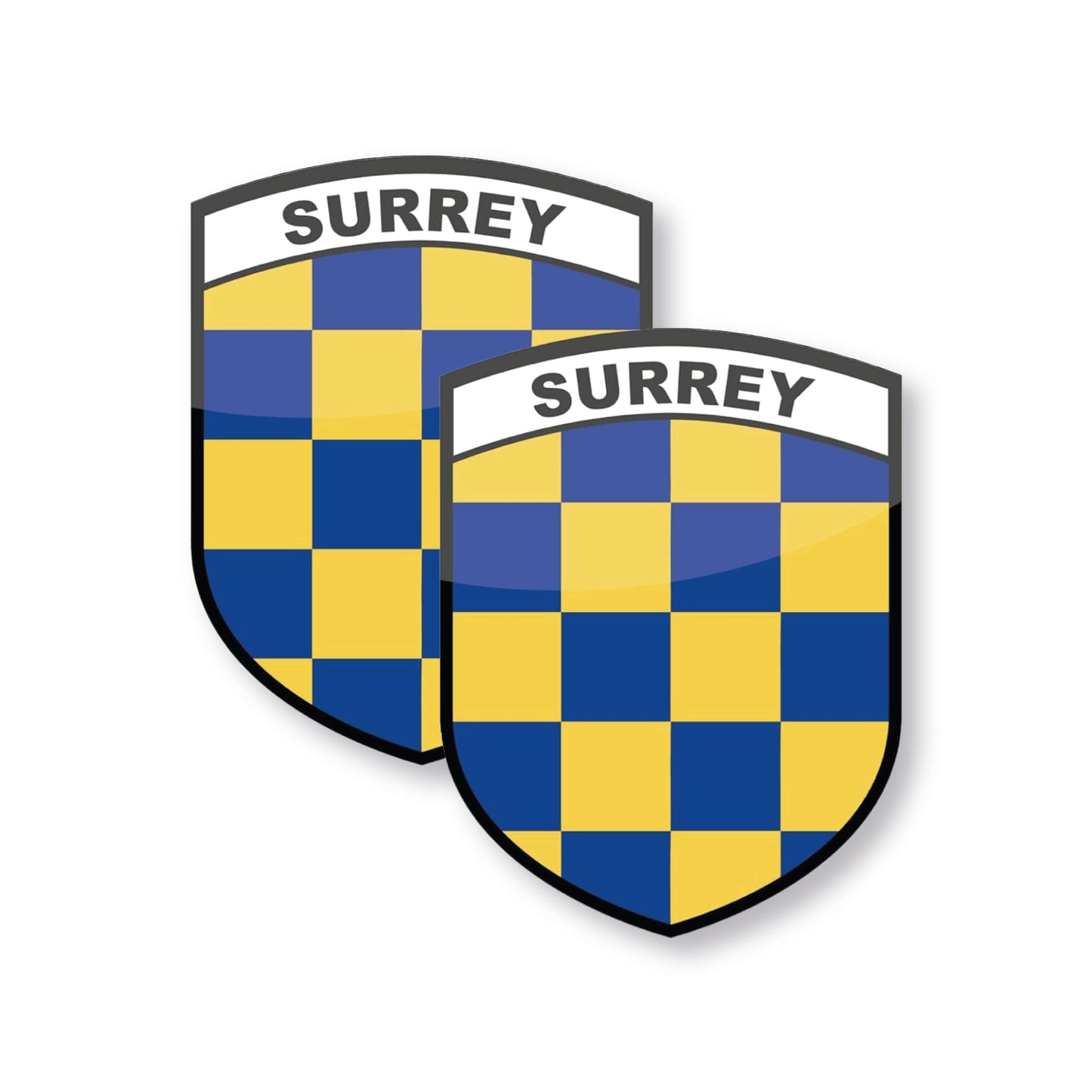 Set of 2 Surrey county flag stickers for cars and windows