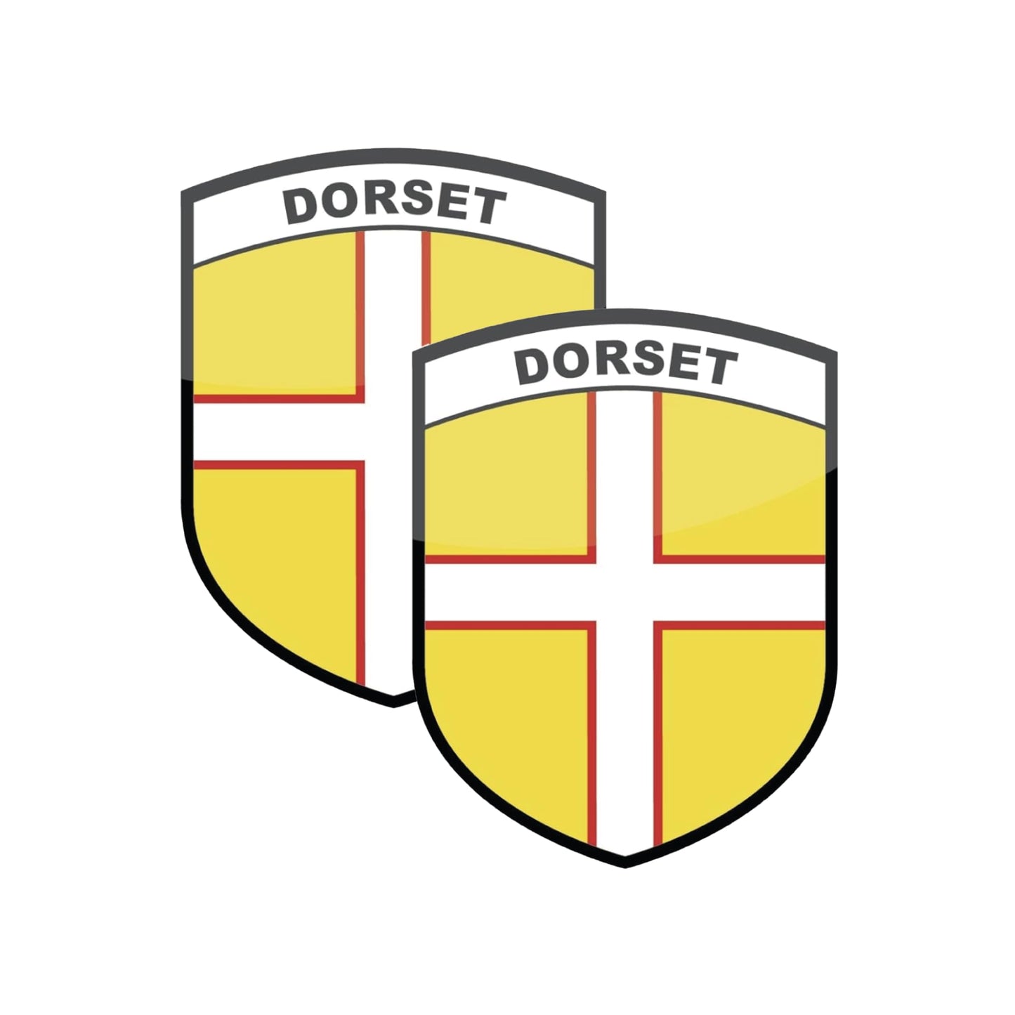 Set of 2 Dorset county flag stickers for cars and windows