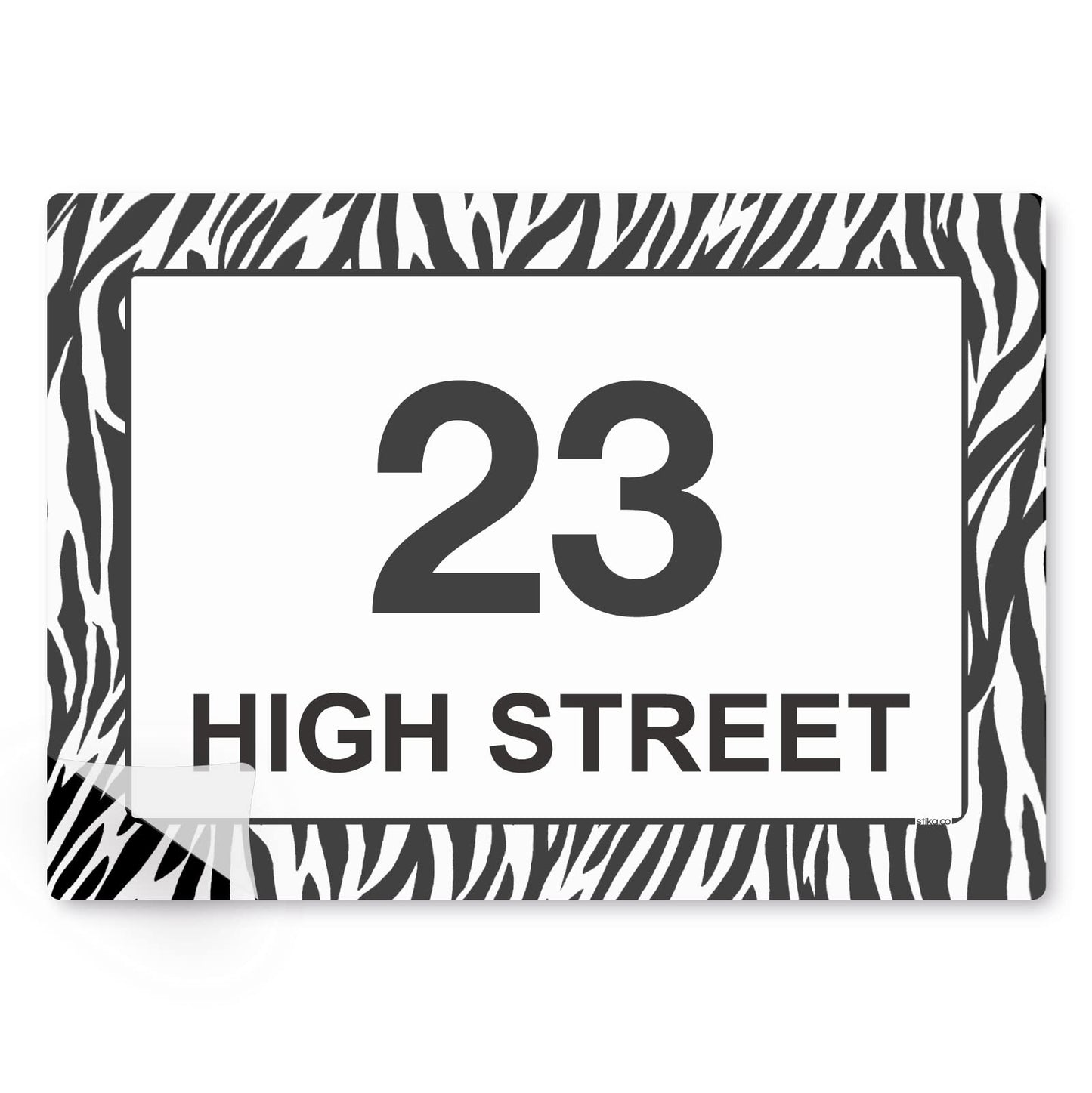 Zebra Print wheelie bin sticker details and application example