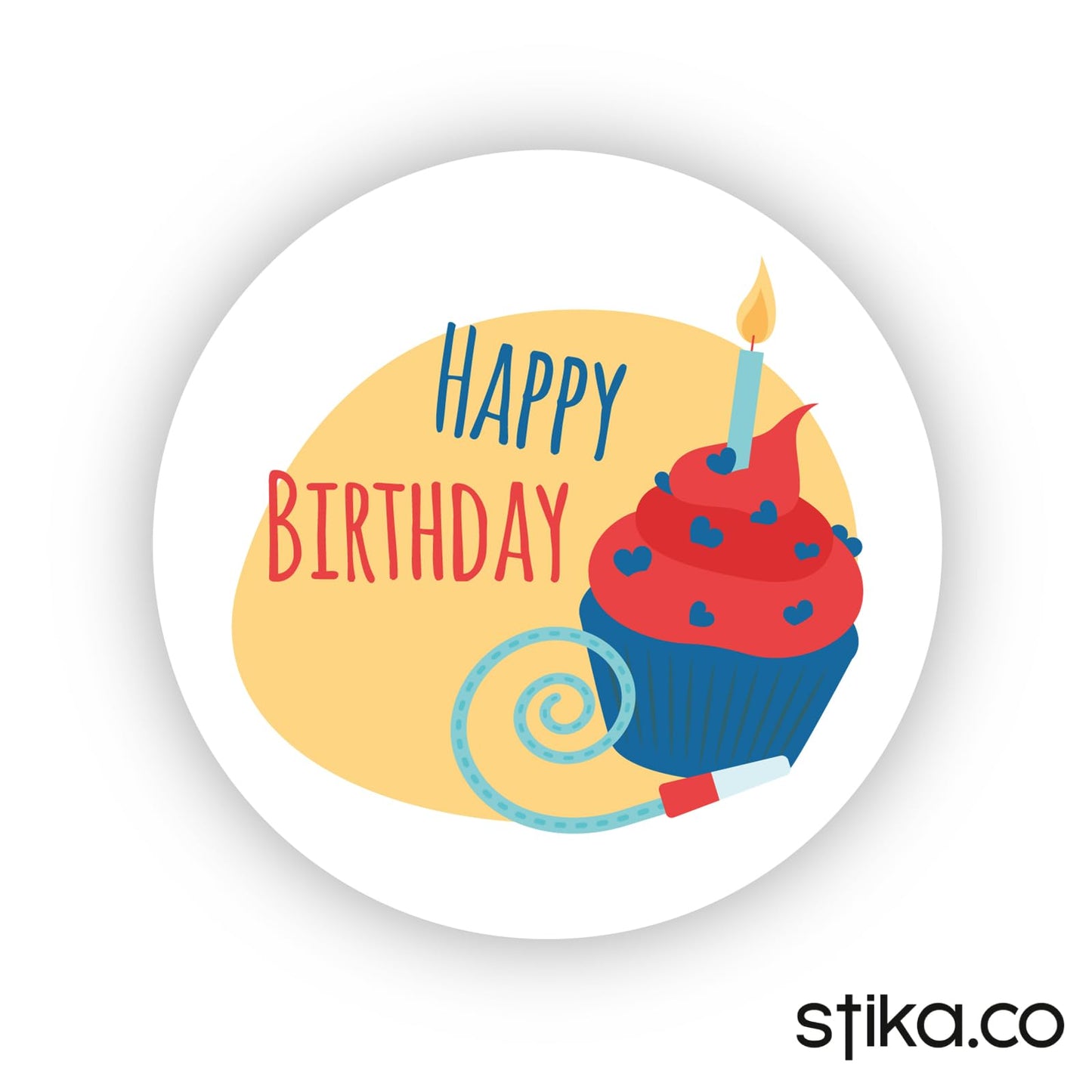 PARTY Happy Birthday paper stickers supplied on A5 sheets of 12 - view 2