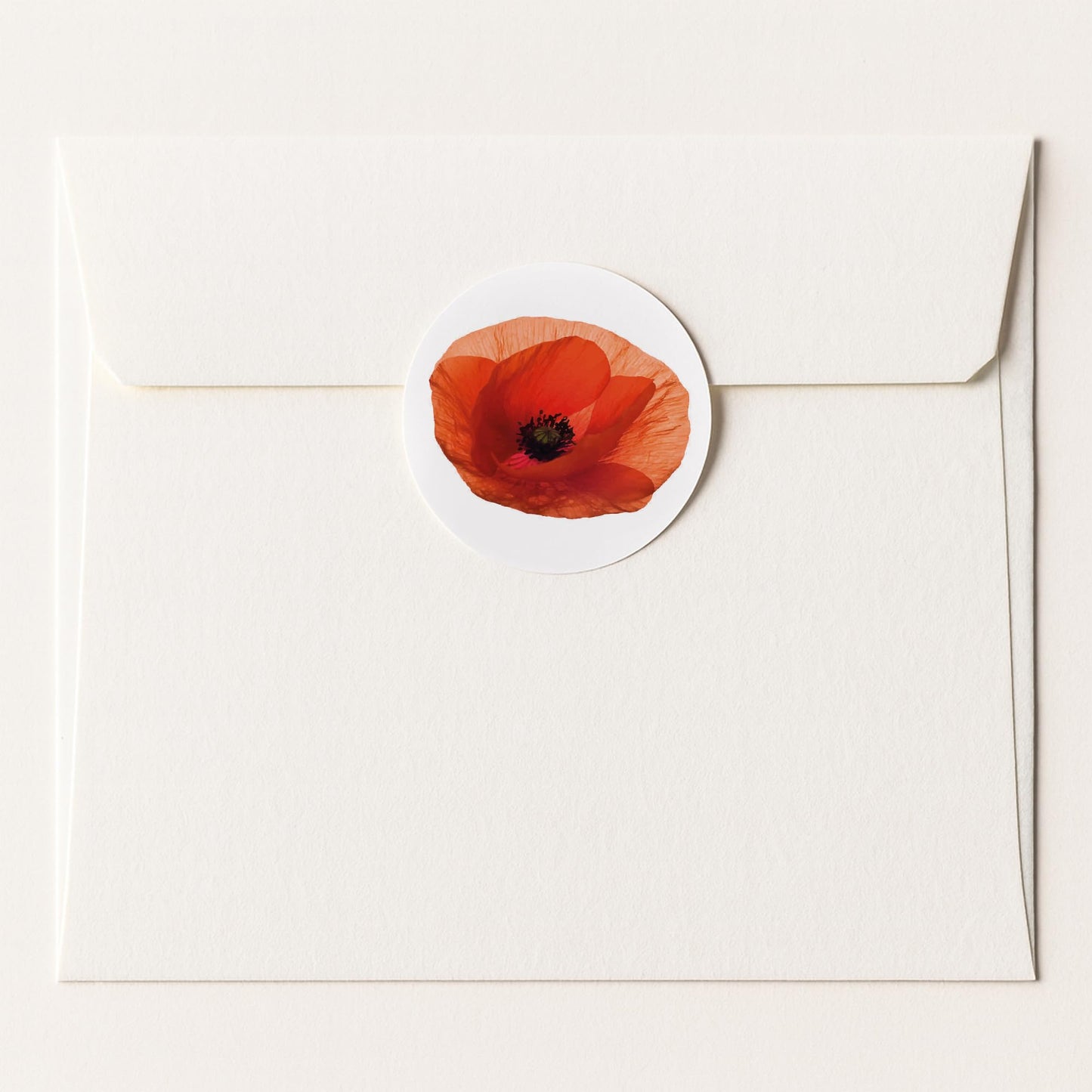 Lest We Forget Red Poppy Flower paper stickers supplied on A5 sheets of 12 - view 5