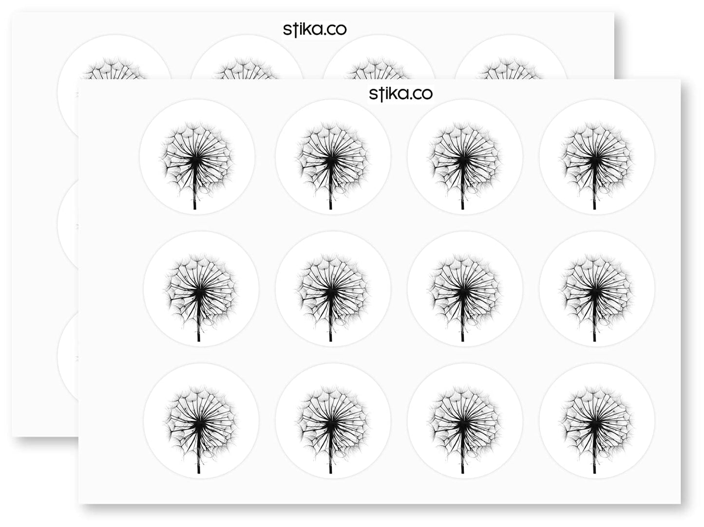 Sketched Dandelion paper stickers supplied on A5 sheets of 12 - view 3