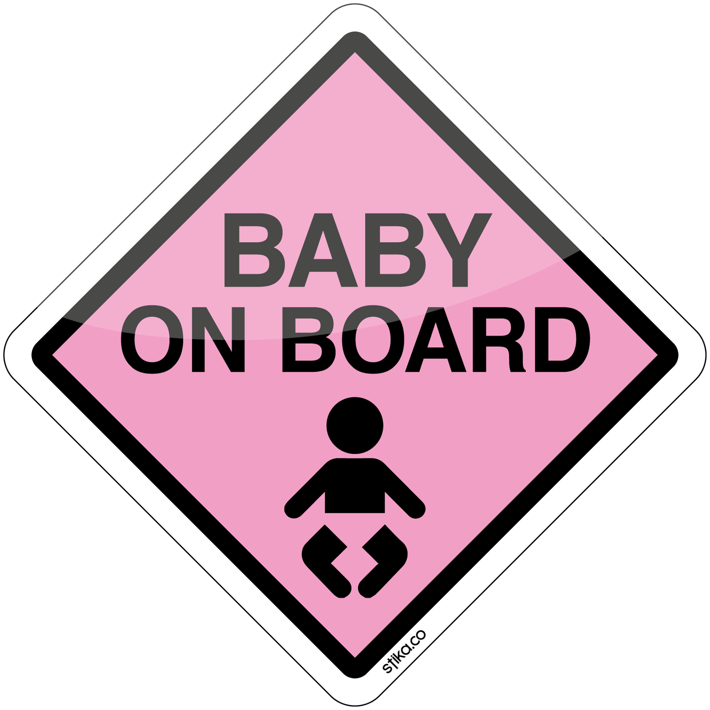 Pink Baby on Board exterior vinyl vehicle decal