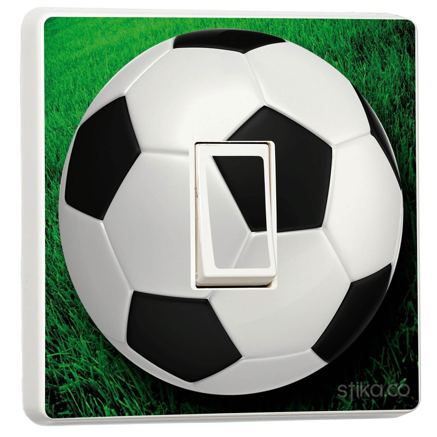 Football light switch sticker for a compatible UK single switch