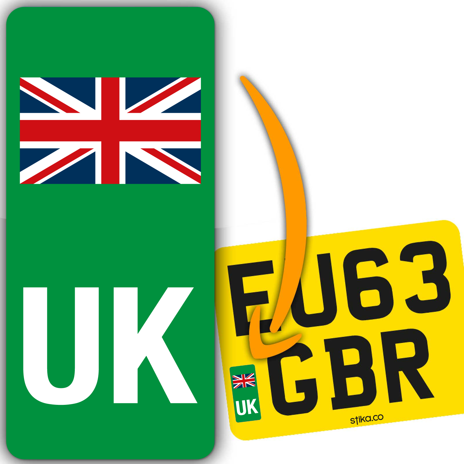 Set of 4 UK motorcycle number plate vinyl stickers - product view 4