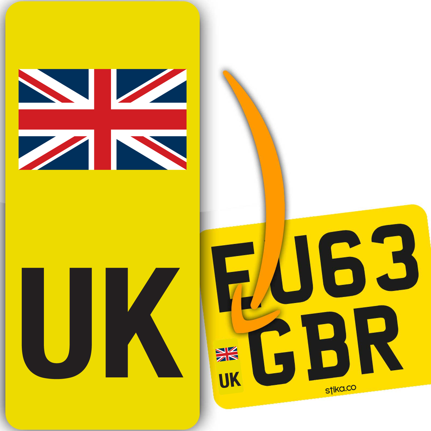 Set of 4 UK motorcycle number plate vinyl stickers - product view 5