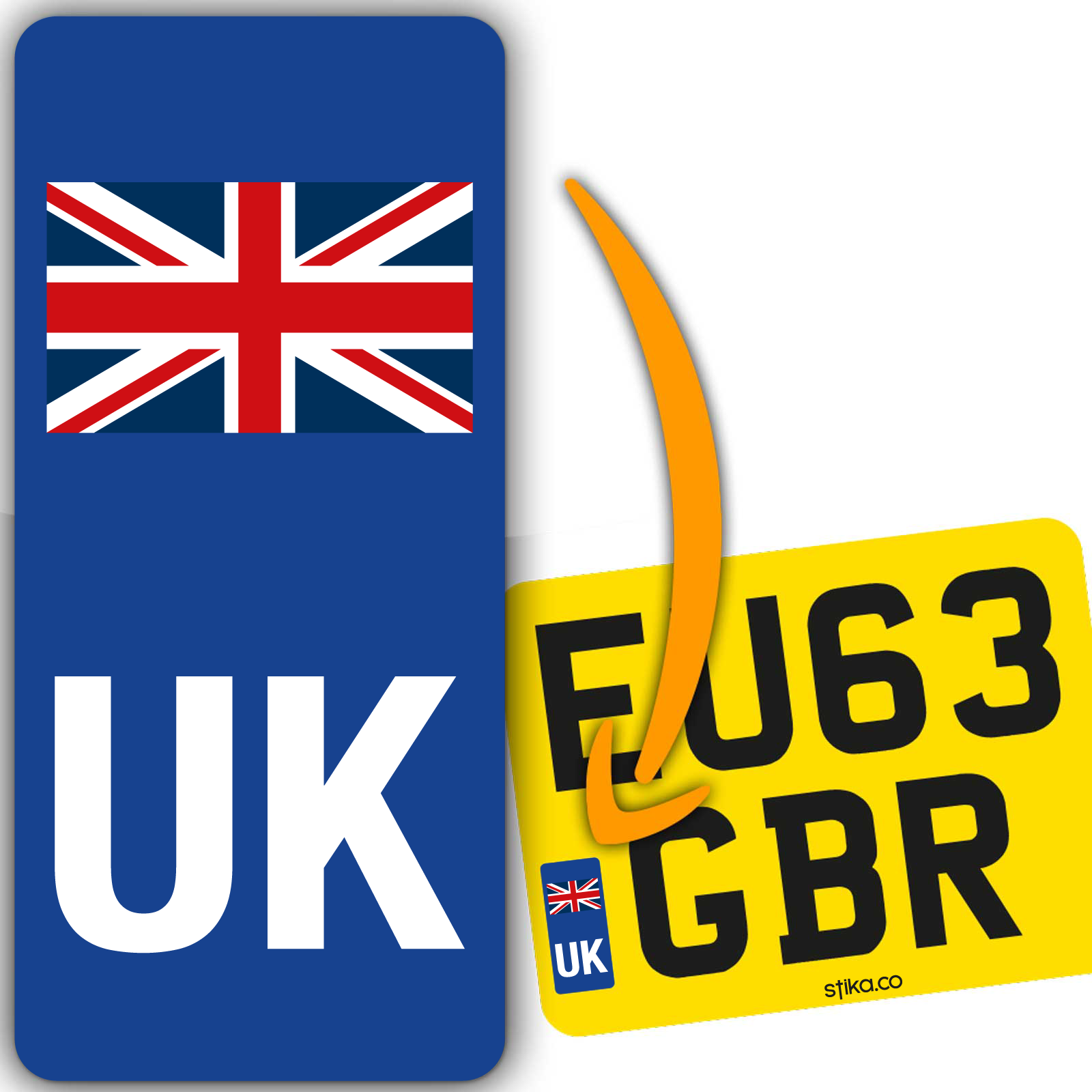 Set of 4 UK motorcycle number plate vinyl stickers - product view 3