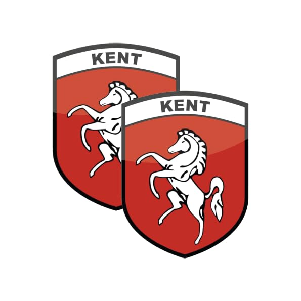 Set of 2 Kent county flag stickers for cars and windows