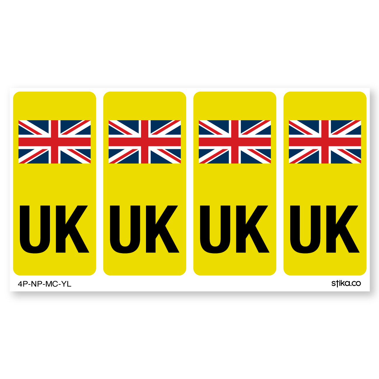 Set of 4 UK motorcycle number plate vinyl stickers - product view 6