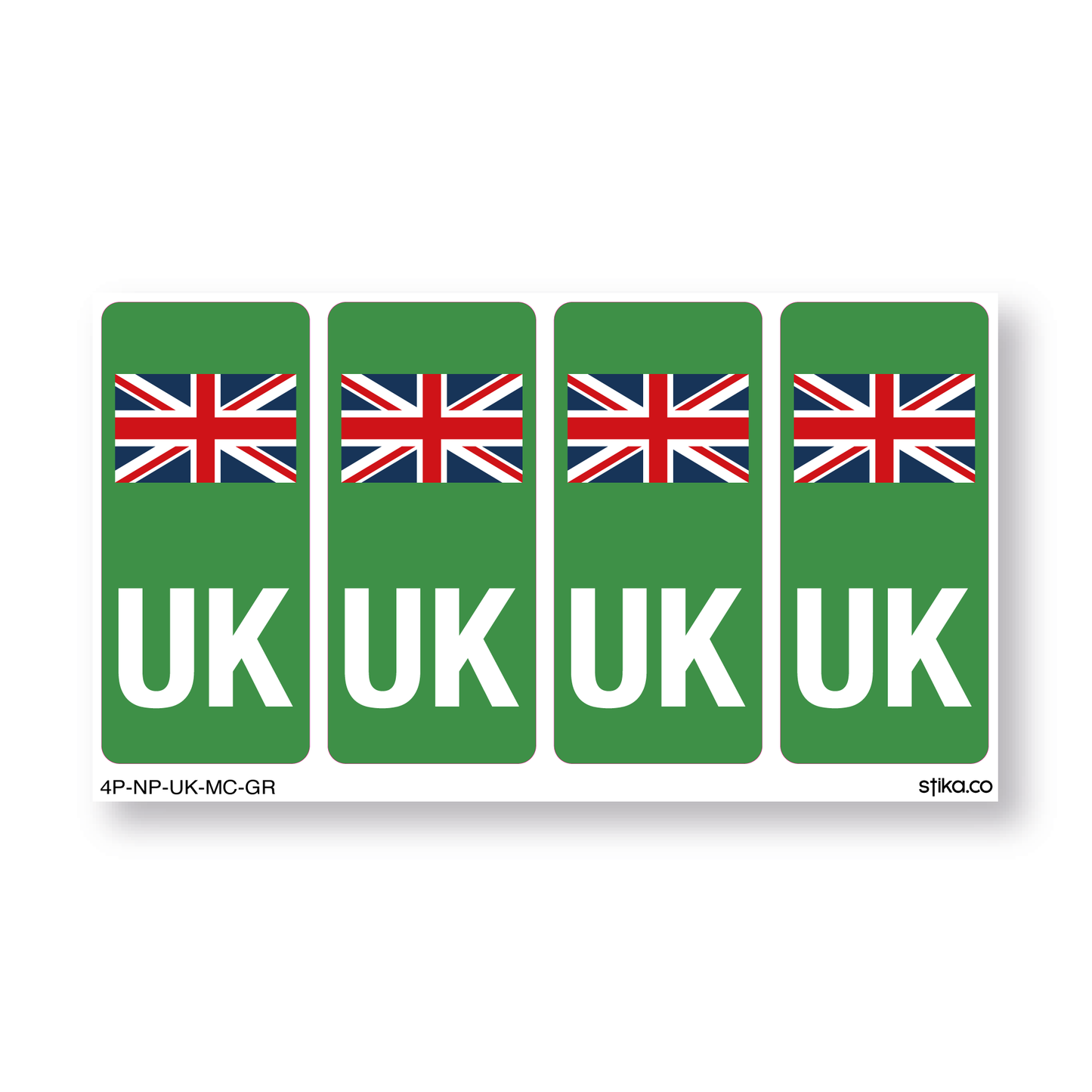 Set of 4 UK motorcycle number plate vinyl stickers - product view 7