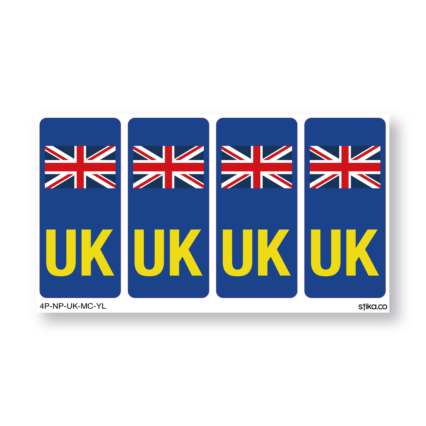 Set of 4 UK motorcycle number plate vinyl stickers