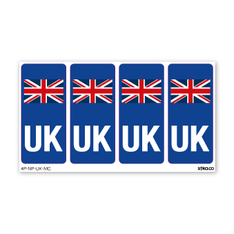 Set of 4 UK motorcycle number plate vinyl stickers - product view 2