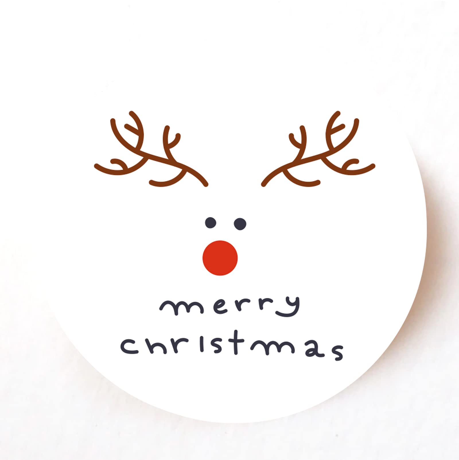 Rudolph Reindeer 40mm round self-adhesive paper labels