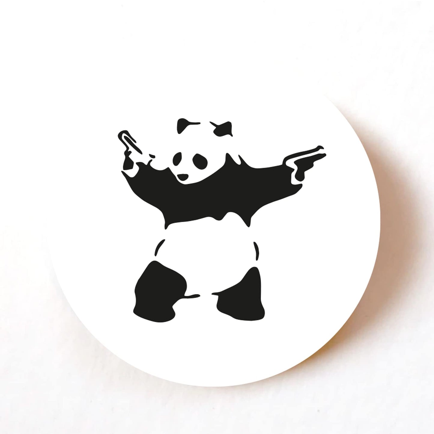 Banksy Panda 40mm round self-adhesive paper labels