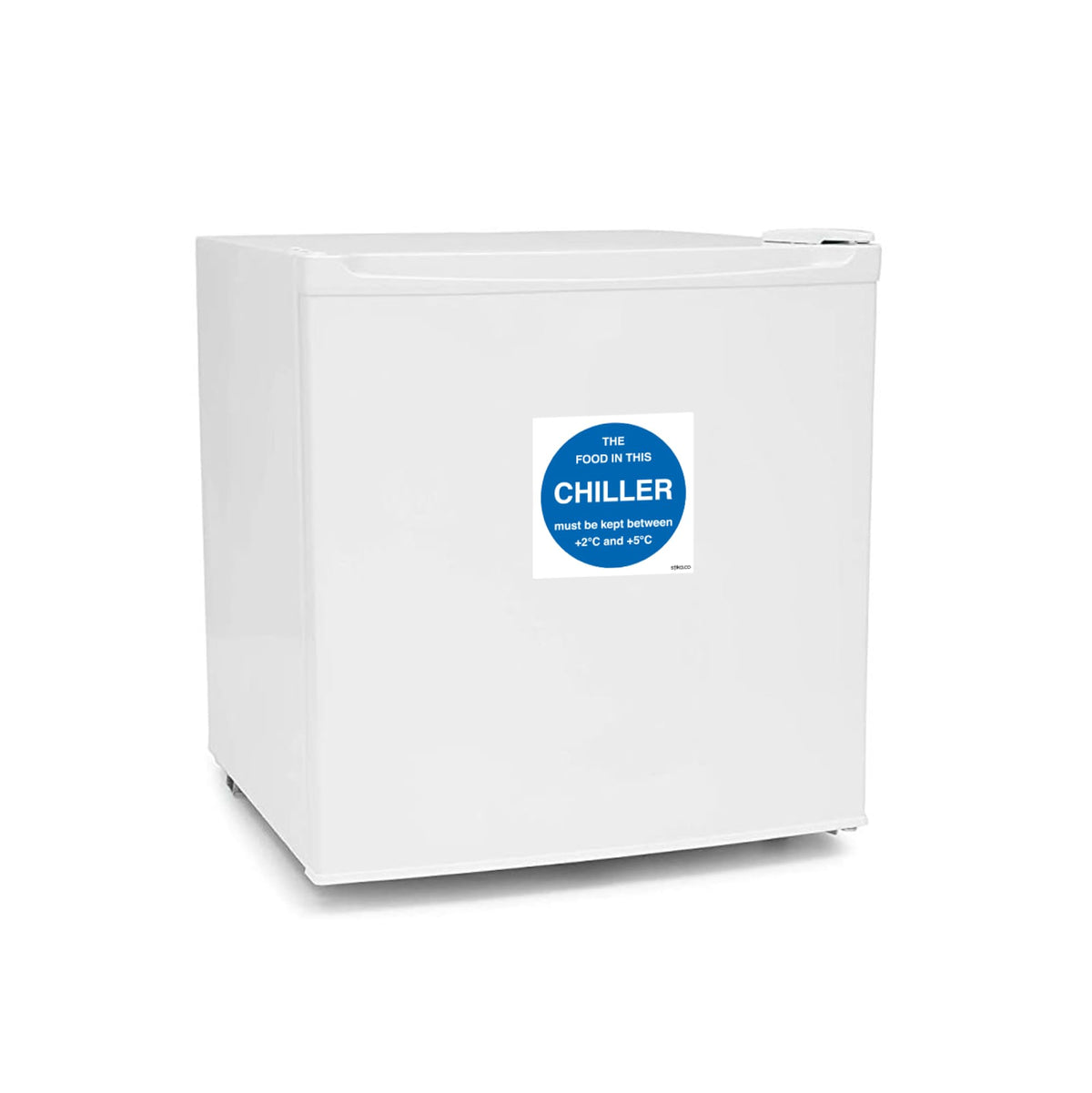 Chiller temperature safety sticker, 100 x 100mm