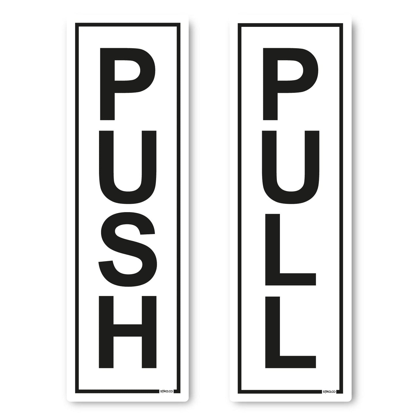 Clear push and pull self-adhesive door signs