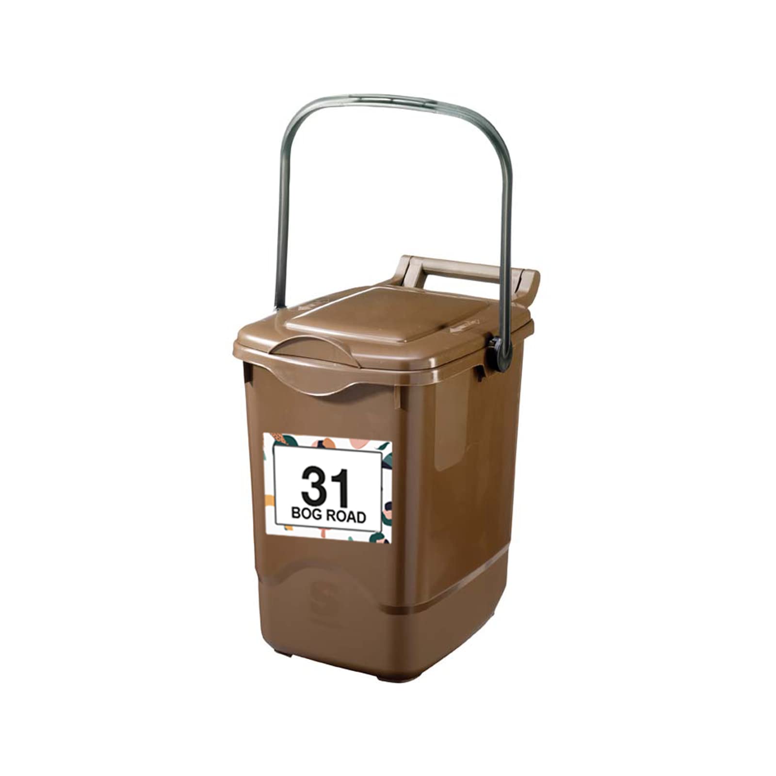 Tropical Floral wheelie bin sticker details and application example