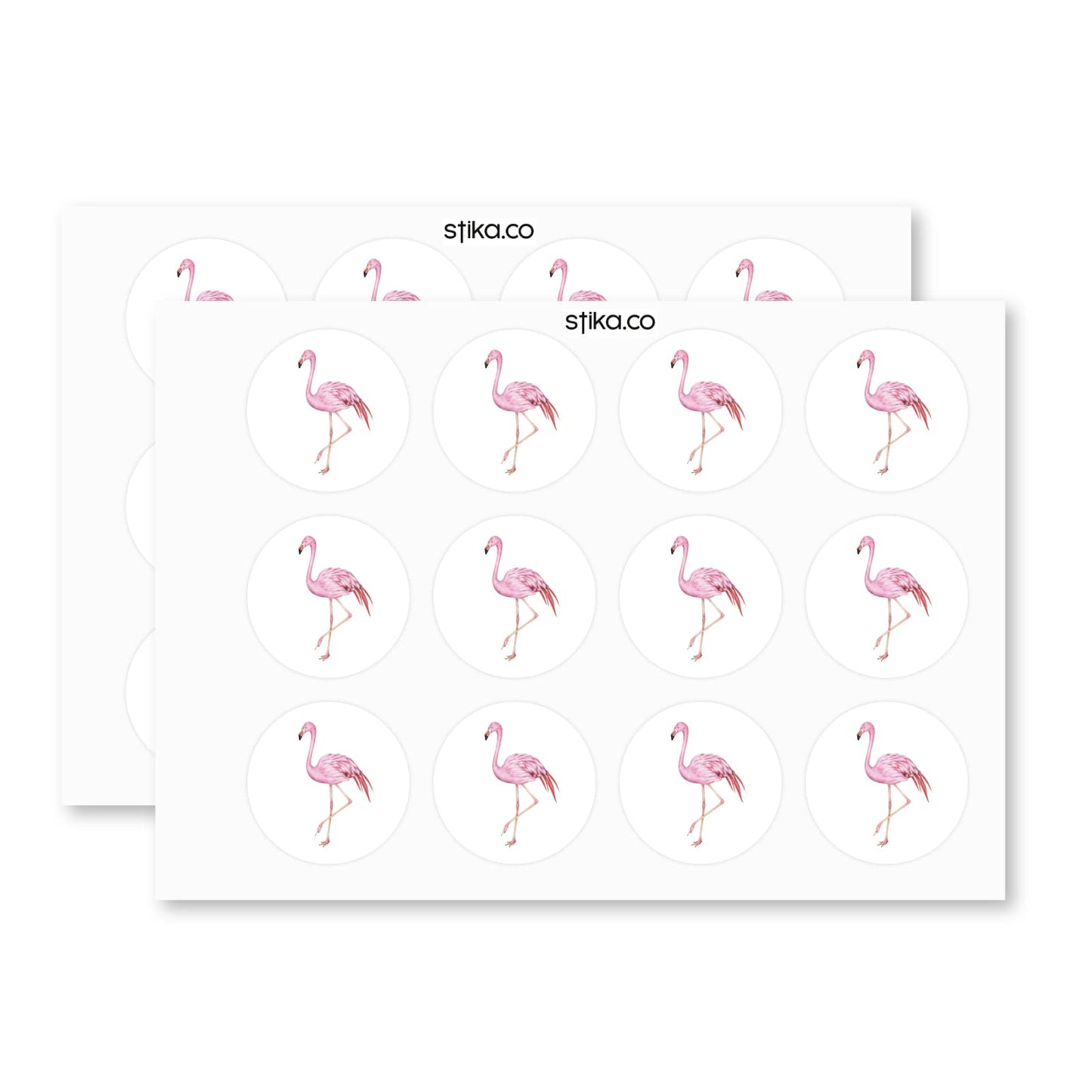 Pink Flamingo paper stickers supplied on A5 sheets of 12 - view 3