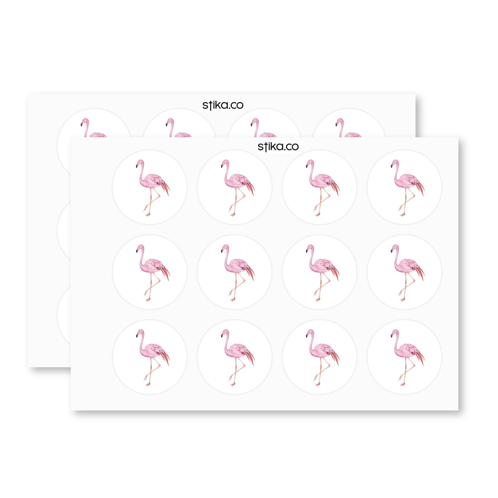 Pink Flamingo paper stickers supplied on A5 sheets of 12 - view 3
