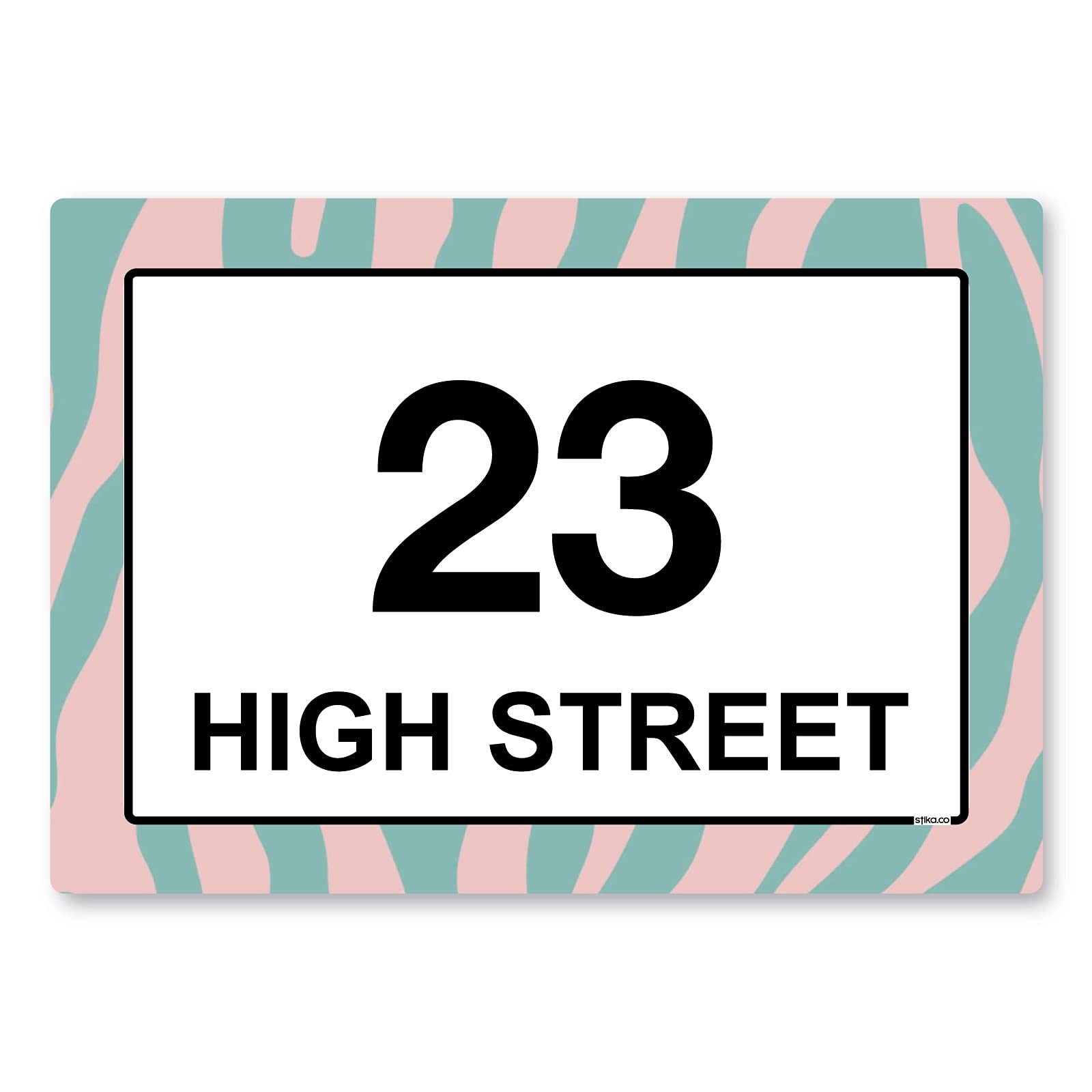 Pink & Green Zebra Print wheelie bin sticker details and application example