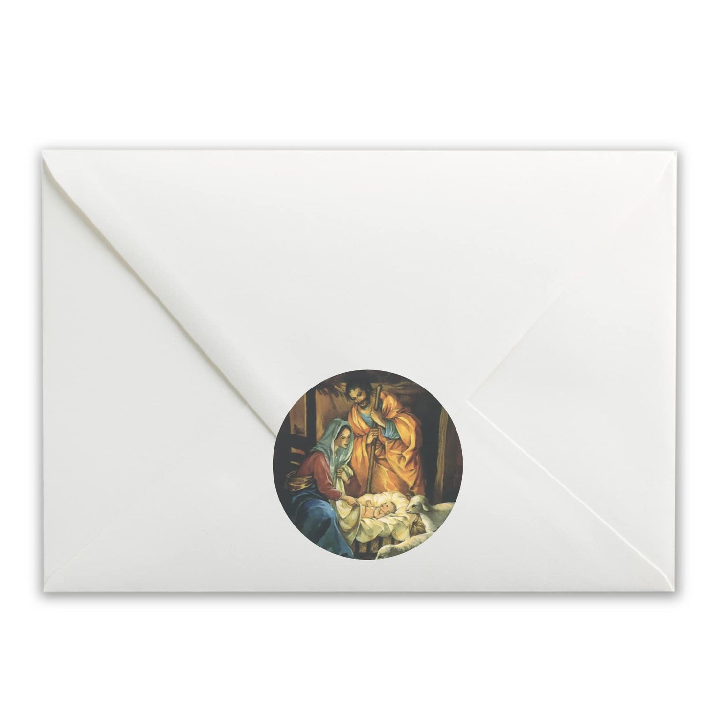 Vintage Nativity Christmas paper stickers supplied on A5 sheets of 12 - view 3