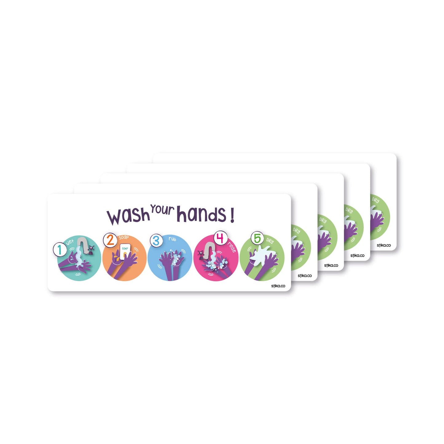 Set of 2 Children's Hand-Washing Technique Stickers - product detail