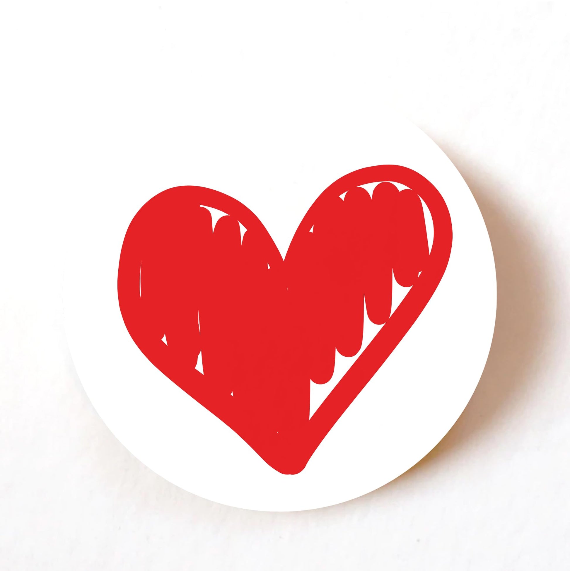 Hearts 40mm round self-adhesive paper labels