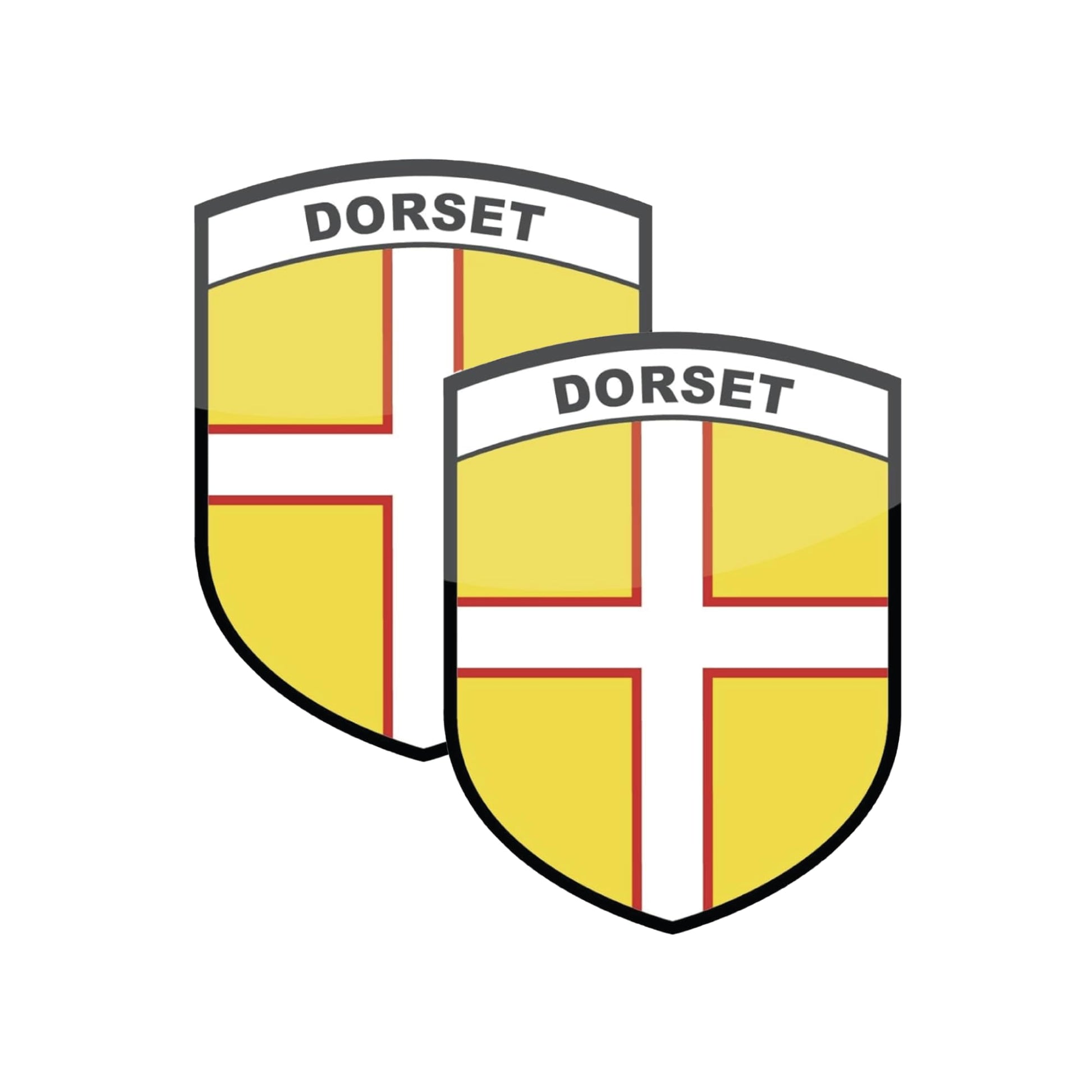 Set of 2 Dorset county flag stickers for cars and windows