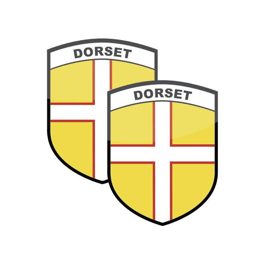Set of 2 Dorset county flag stickers for cars and windows