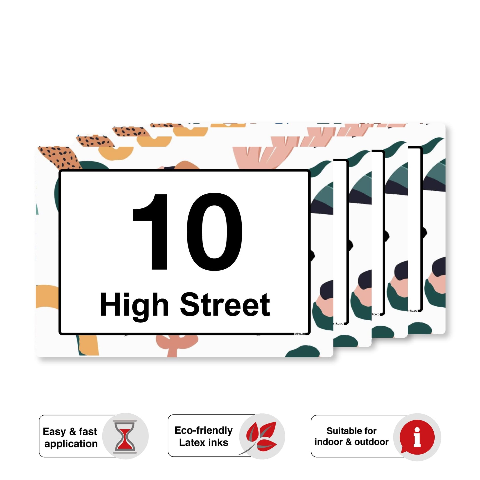 Tropical Floral wheelie bin sticker details and application example