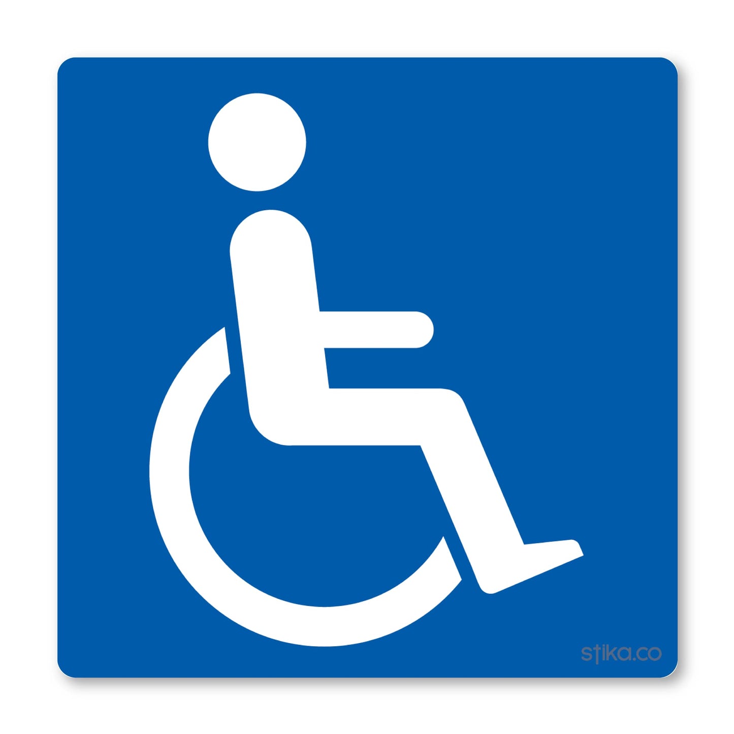 Blue Badge Disabled Logo Car Sticker - 110mm - White Vinyl