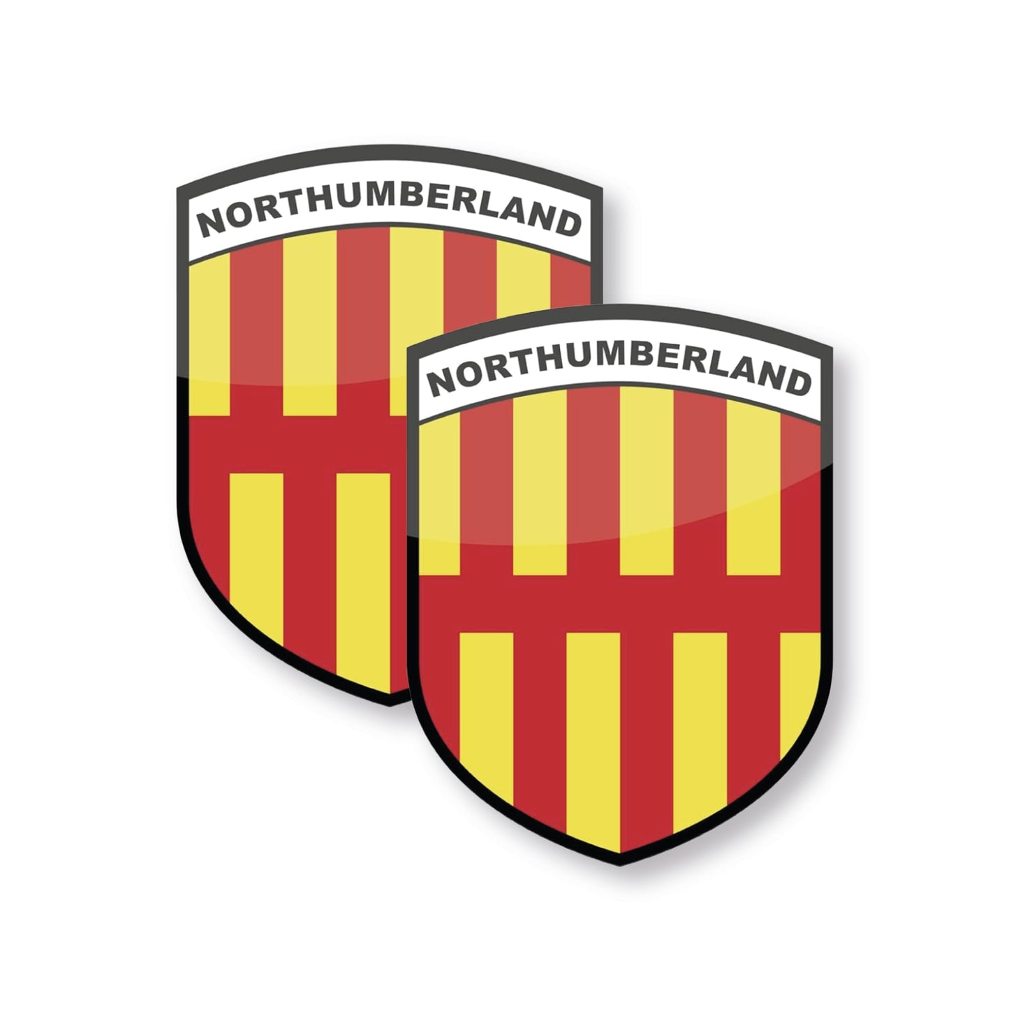 Set of 2 Northumberland county flag stickers for cars and windows