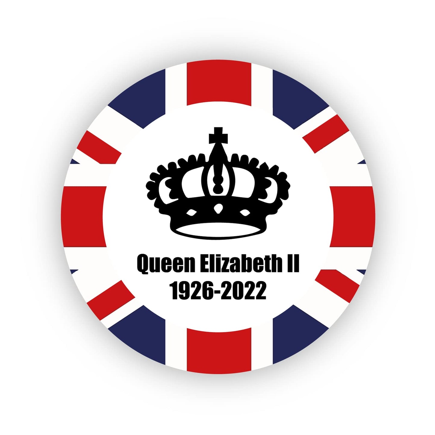 Queen Elizabeth II 1926-2022 40mm round self-adhesive paper labels