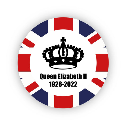 Queen Elizabeth II 1926-2022 40mm round self-adhesive paper labels