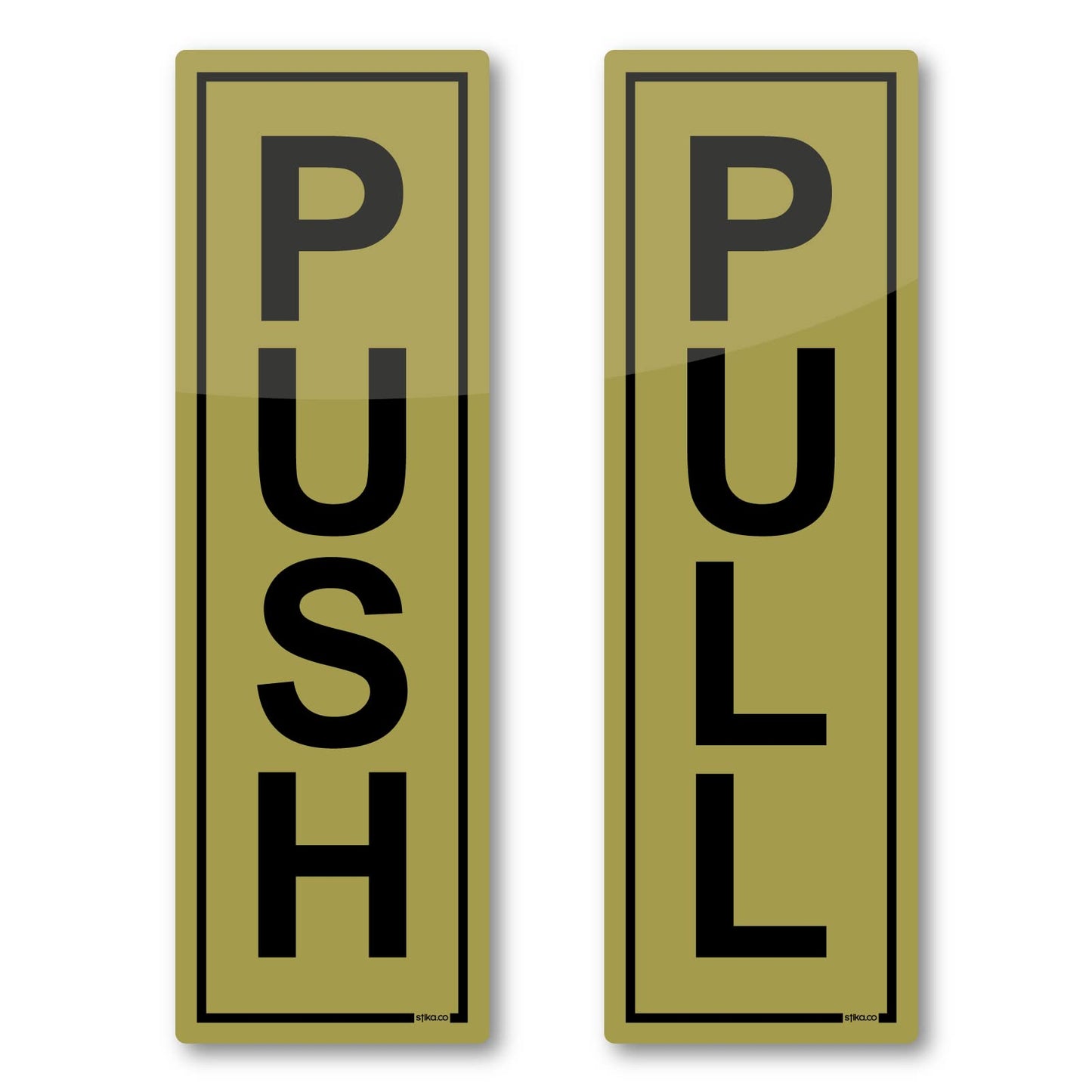 Gold push and pull self-adhesive door signs