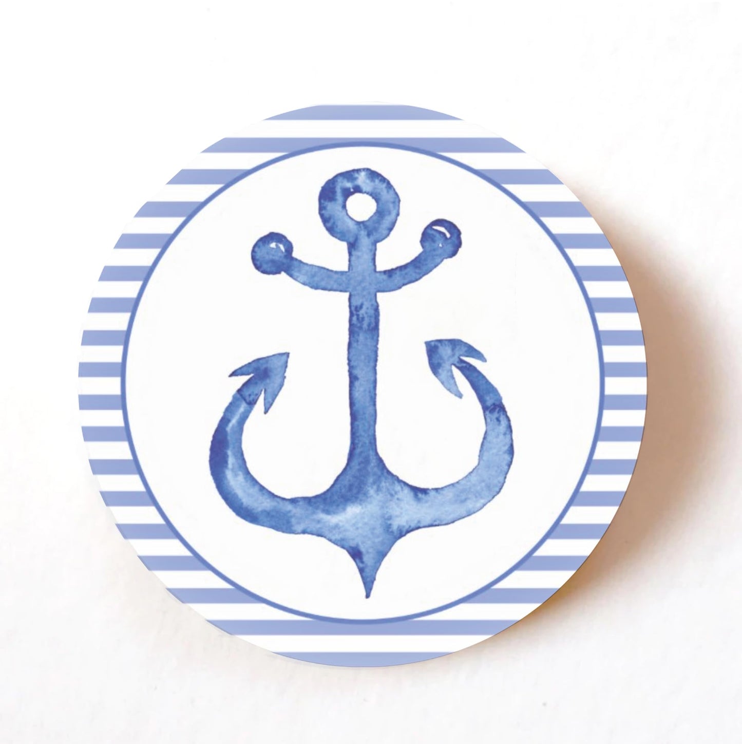 Nautical Blue Anchor 40mm round self-adhesive paper labels