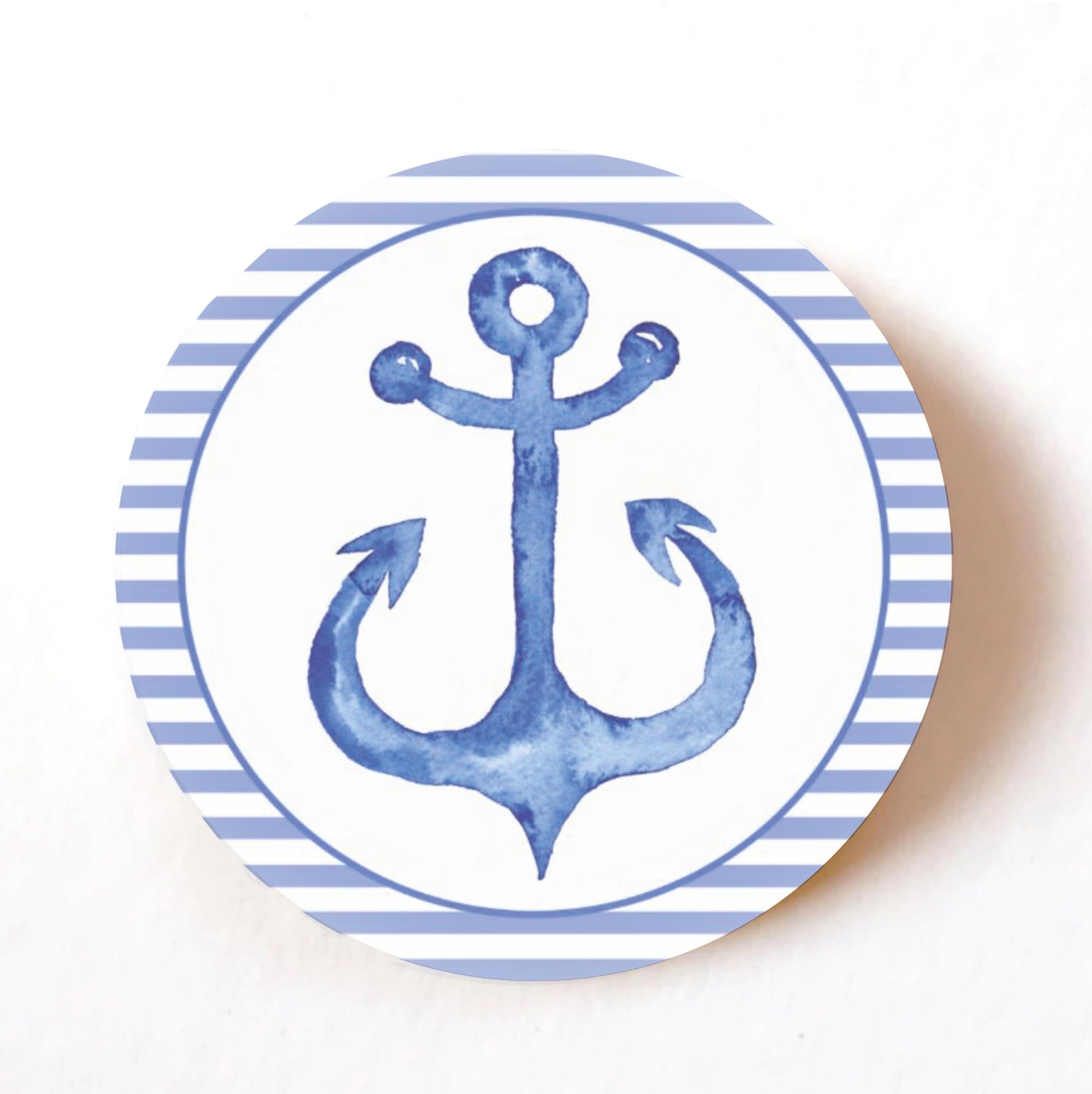Nautical Blue Anchor 40mm round self-adhesive paper labels