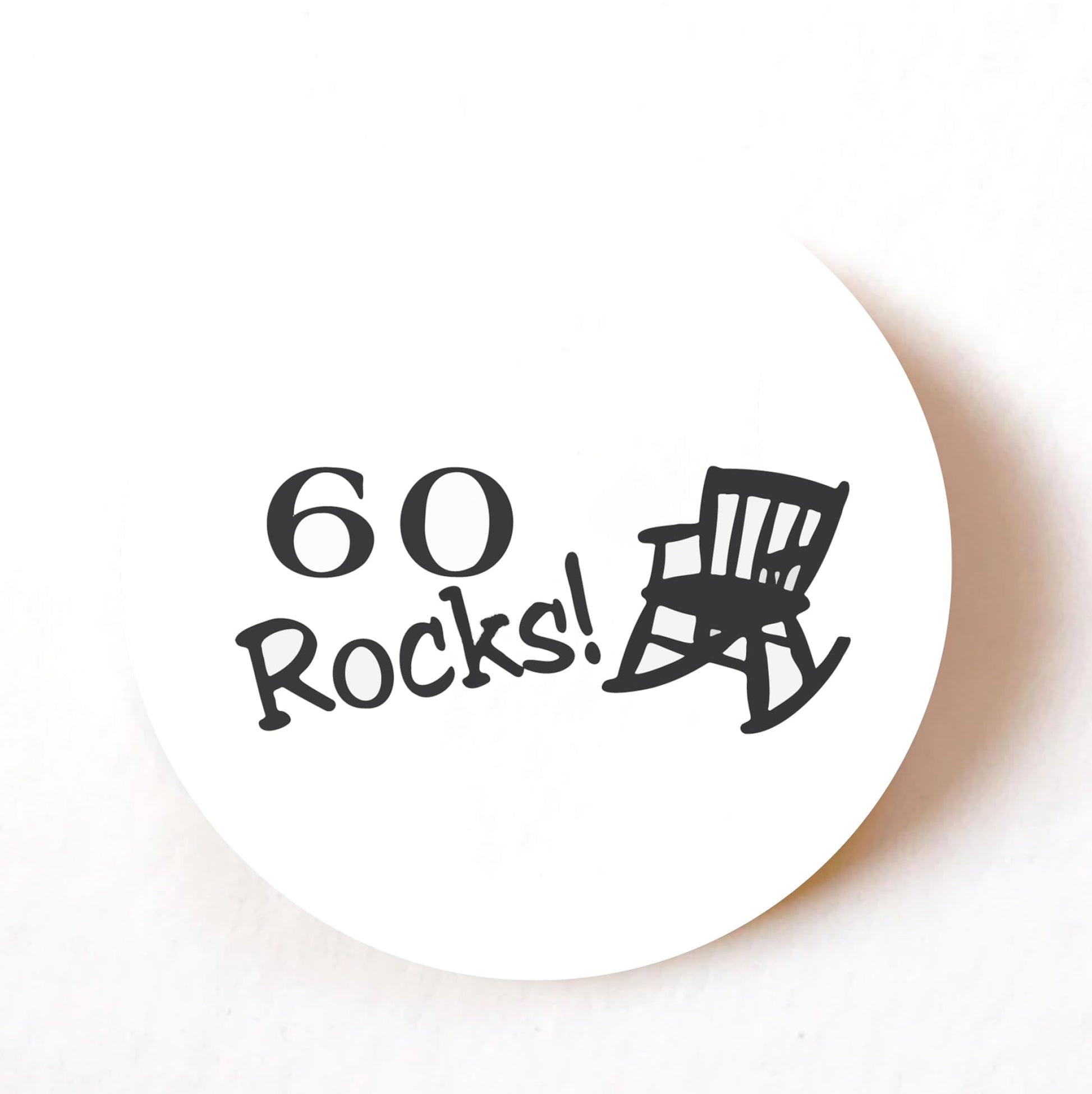 60 Rocks Birthday 40mm round self-adhesive paper labels