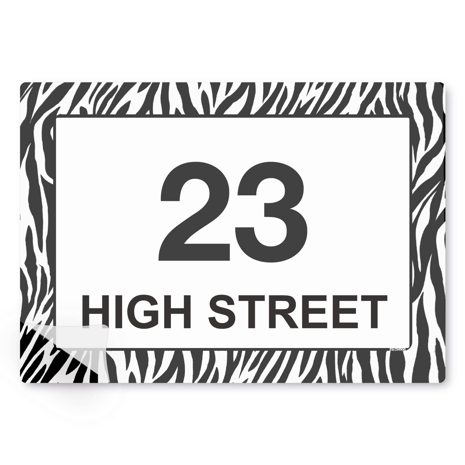 Zebra Print wheelie bin sticker details and application example
