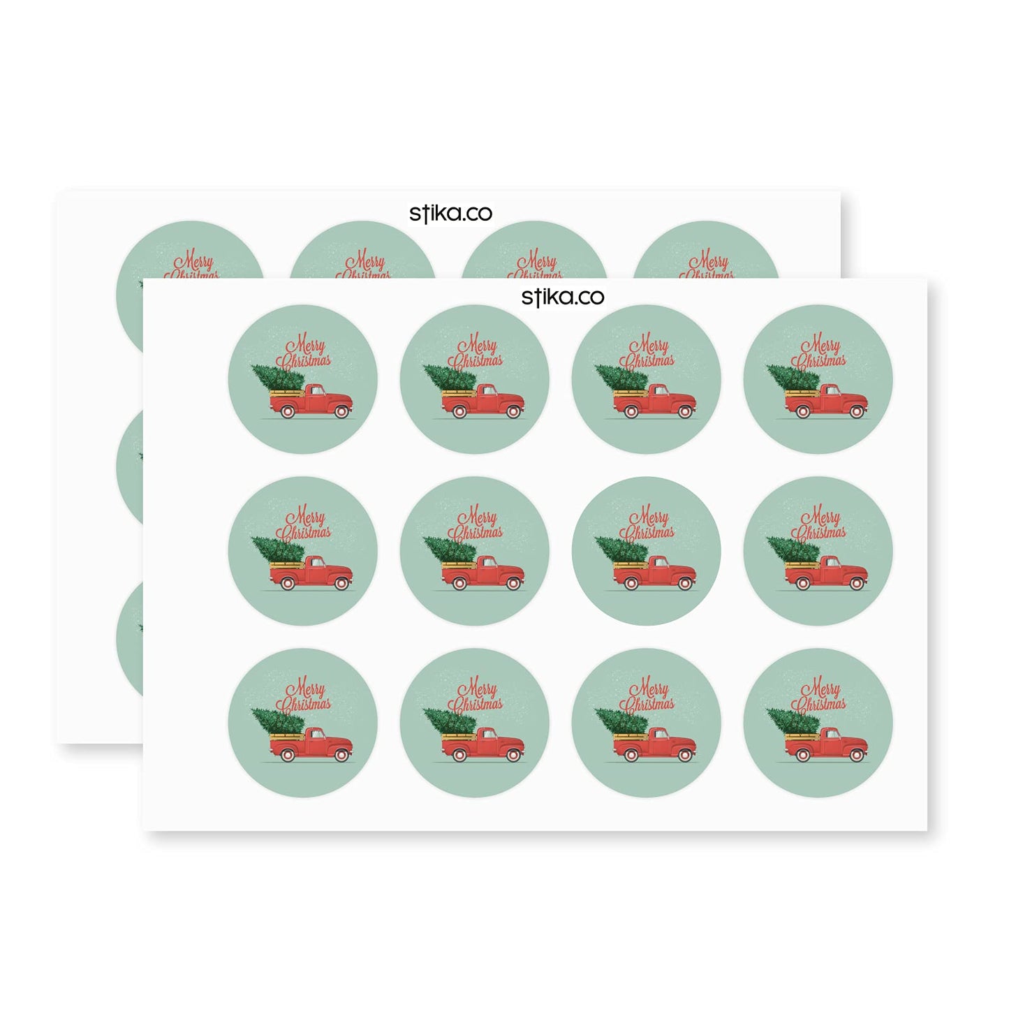 Christmas Tree and Vintage Car paper stickers supplied on A5 sheets of 12 - view 7