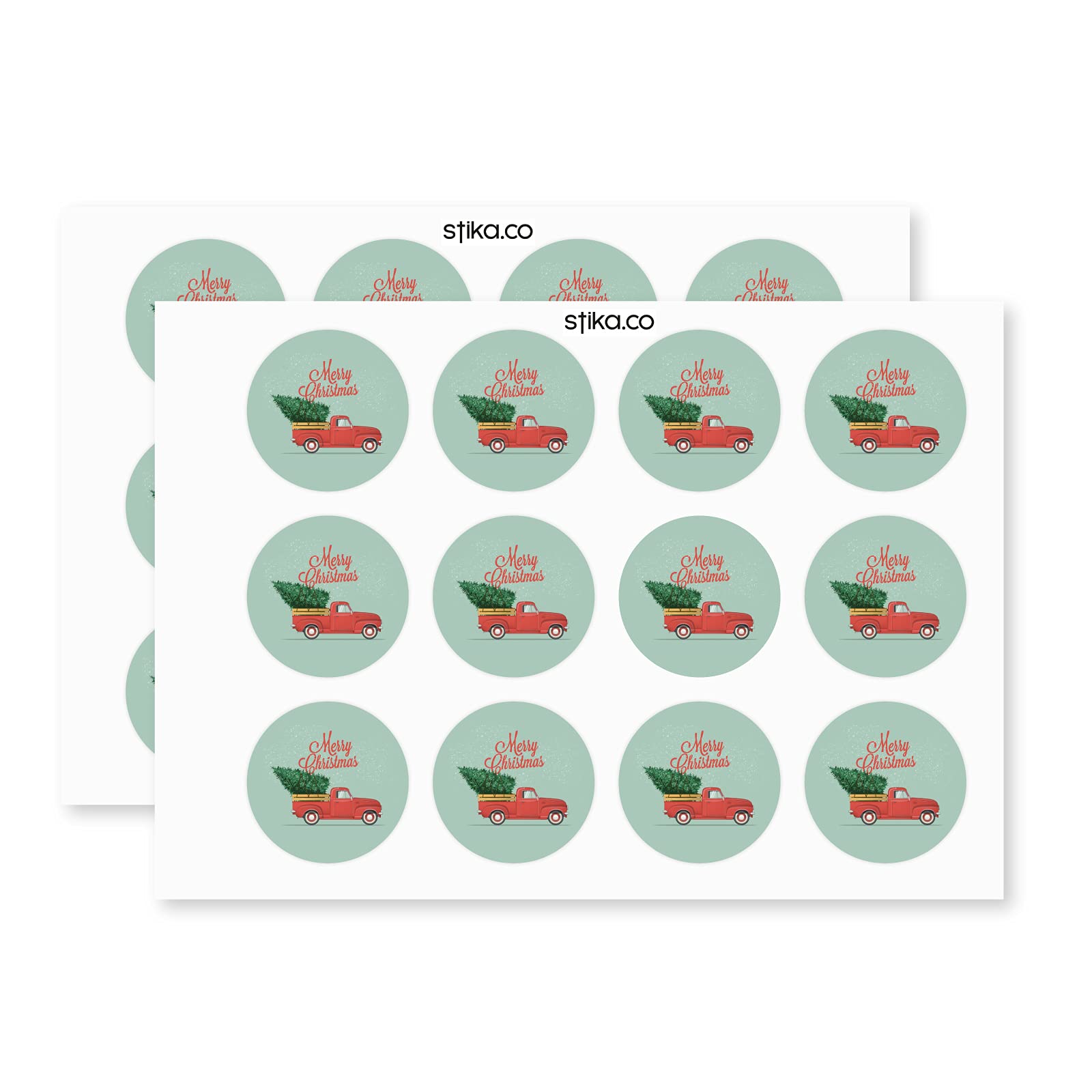 Christmas Tree and Vintage Car paper stickers supplied on A5 sheets of 12 - view 7