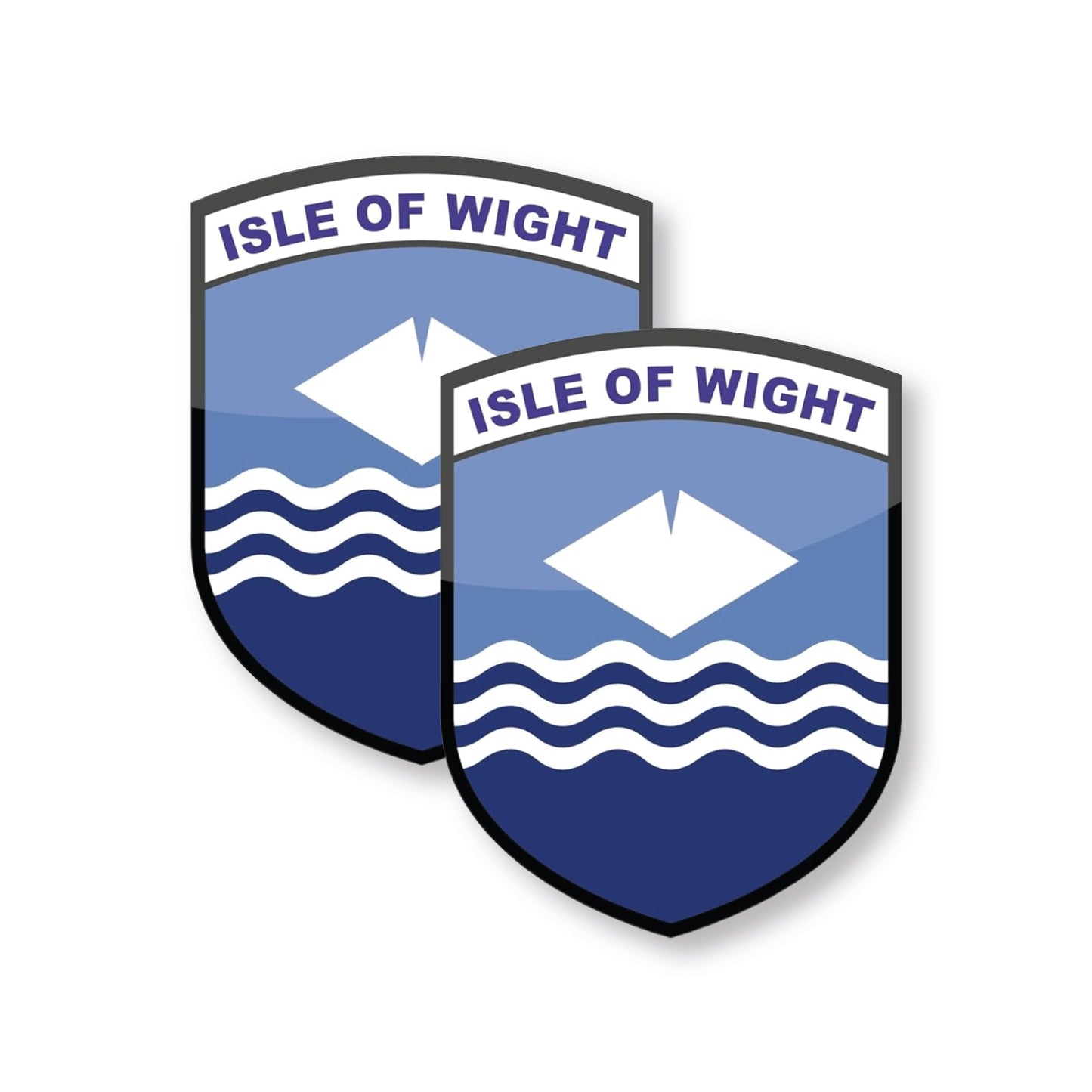 Set of 2 Isle of Wight county flag stickers for cars and windows