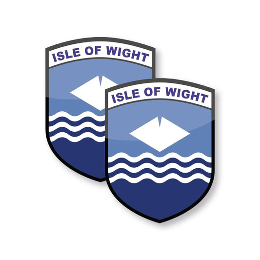 Set of 2 Isle of Wight county flag stickers for cars and windows