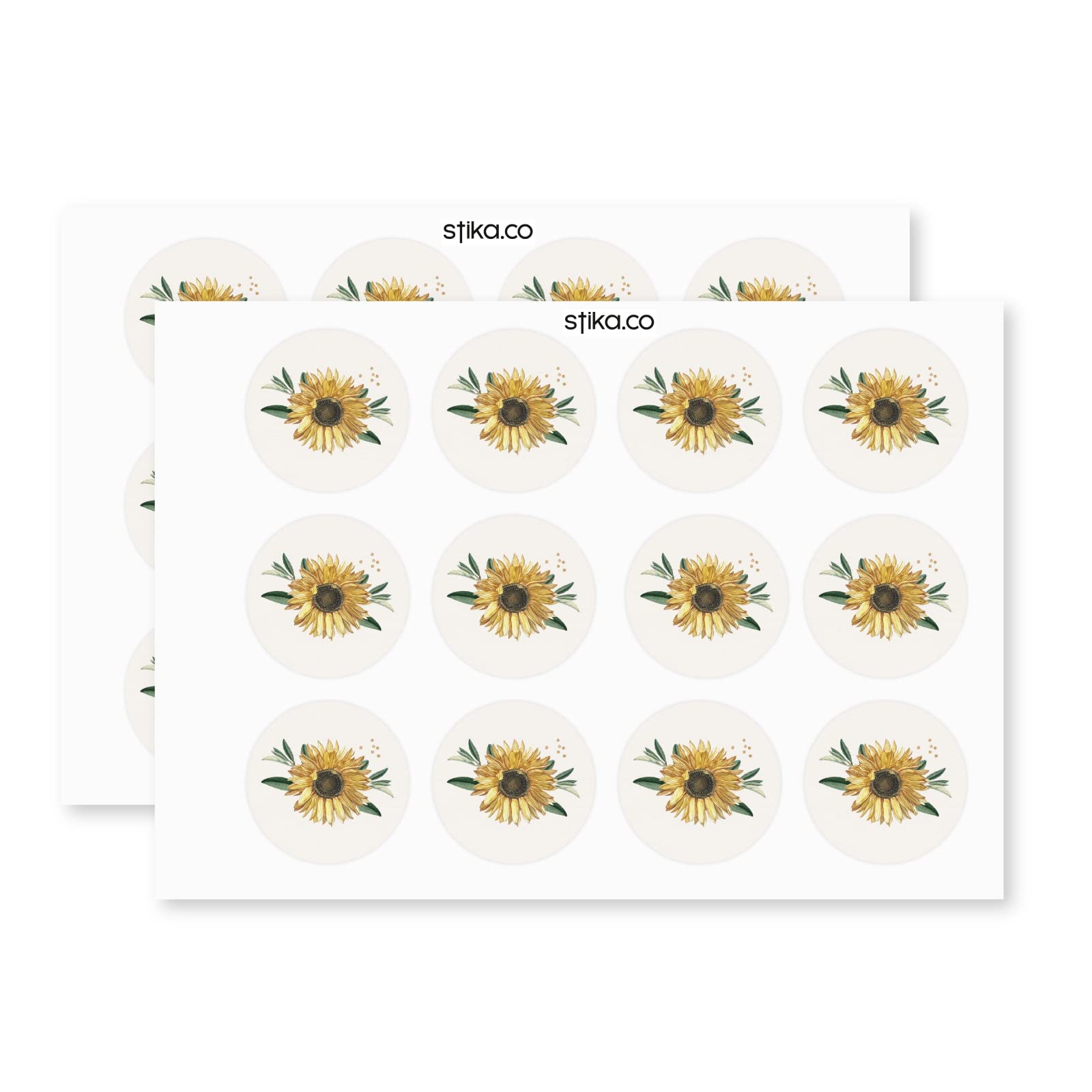 Sunflower Green Leaf paper stickers supplied on A5 sheets of 12 - view 3