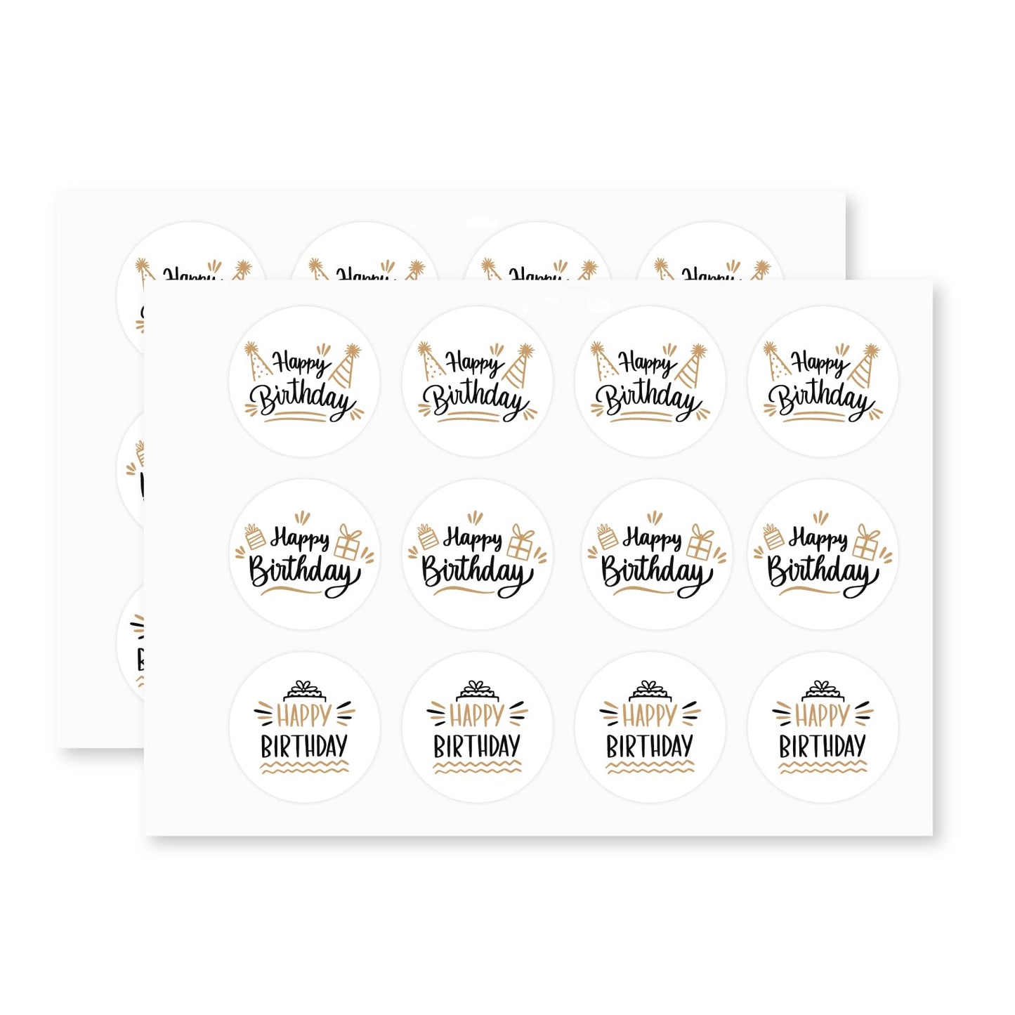 Happy Birthday Decal Design paper stickers supplied on A5 sheets of 12 - view 3