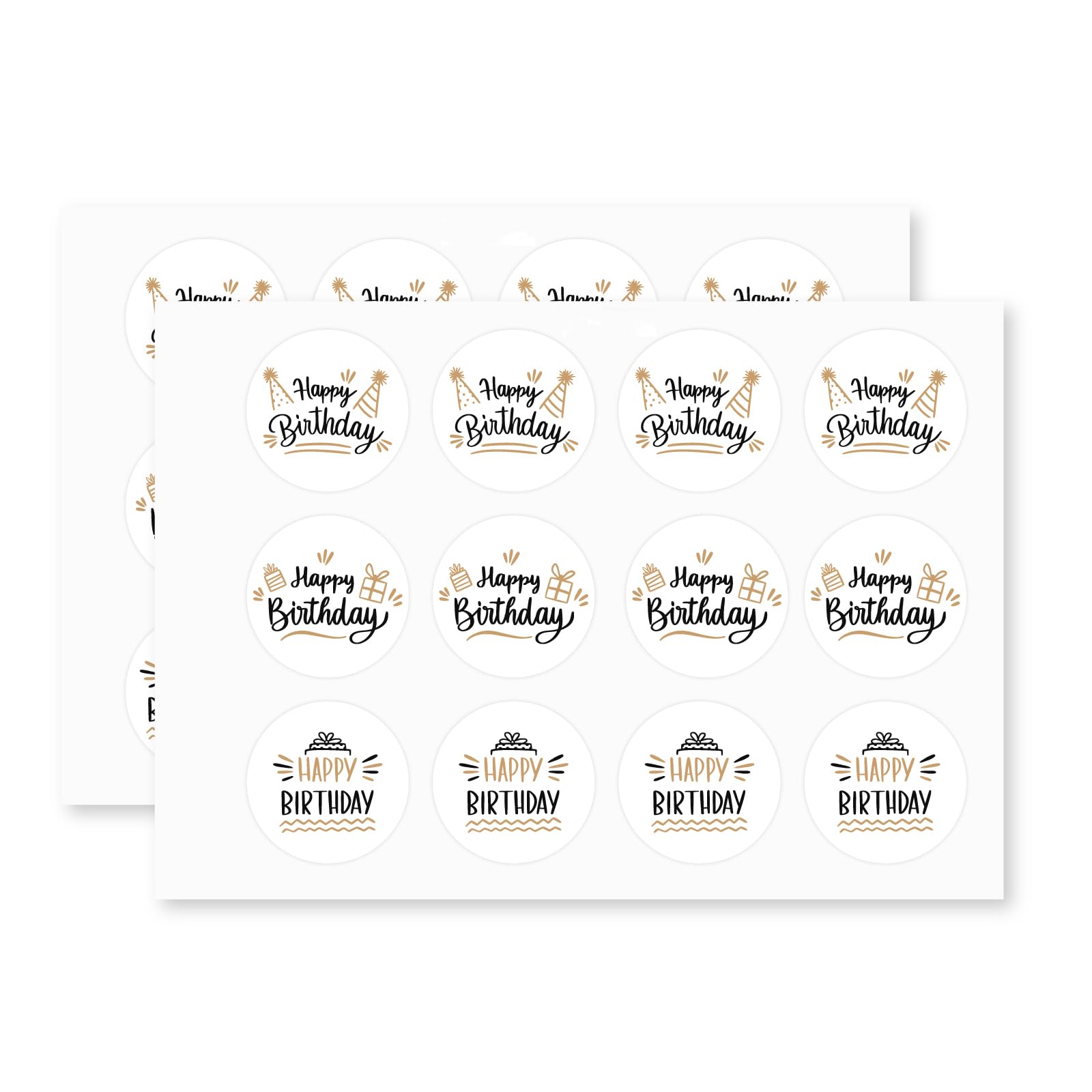 Happy Birthday Decal Design paper stickers supplied on A5 sheets of 12 - view 3