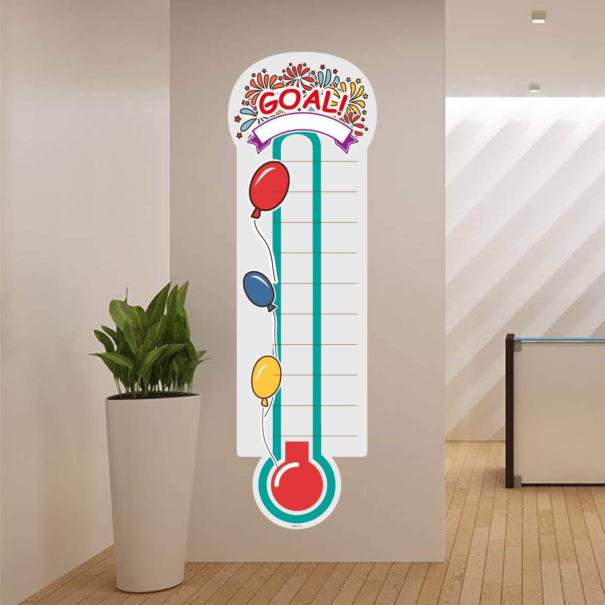 Colourful Fundraising Thermometer Wall Sticker - product detail