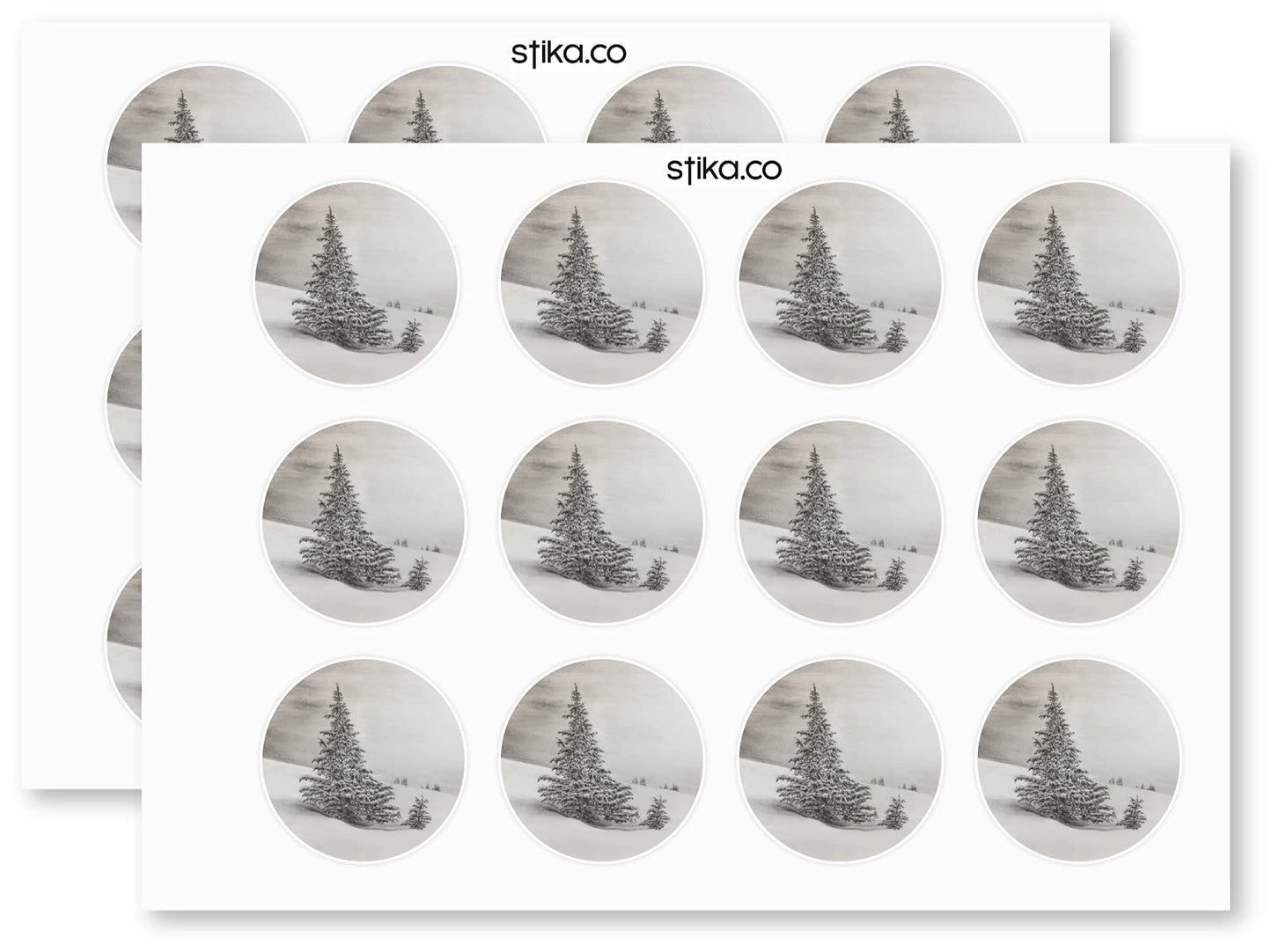 Pine Tree paper stickers supplied on A5 sheets of 12 - view 3